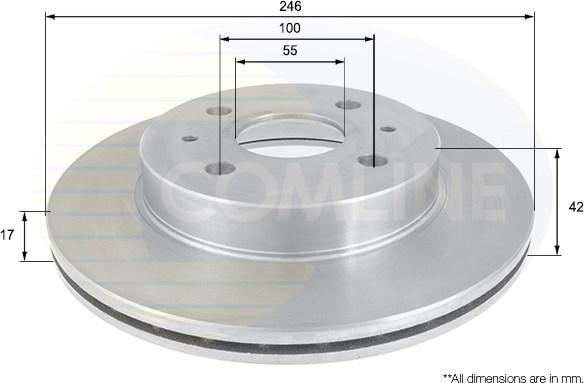 Comline ADC0616V - Спирачен диск vvparts.bg