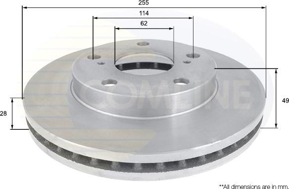 Comline ADC0144V - Спирачен диск vvparts.bg