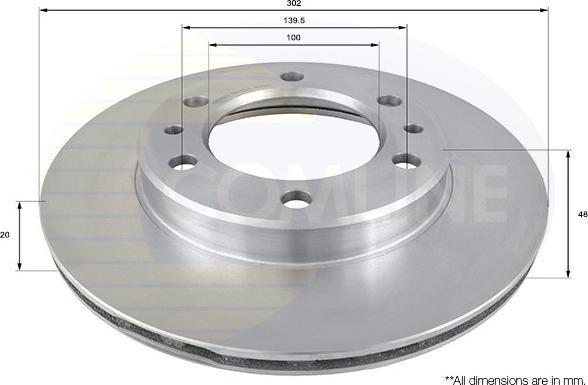 Comline ADC0158V - Спирачен диск vvparts.bg