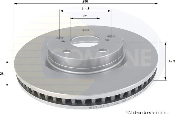 Comline ADC01147V - Спирачен диск vvparts.bg