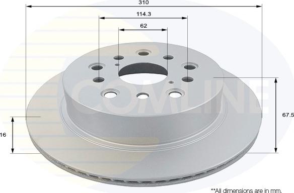 Comline ADC01160V - Спирачен диск vvparts.bg