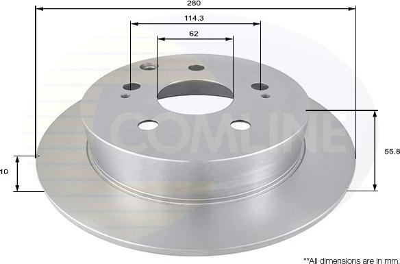 Comline ADC01168 - Спирачен диск vvparts.bg