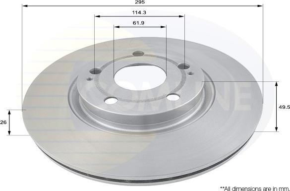 Comline ADC01134V - Спирачен диск vvparts.bg