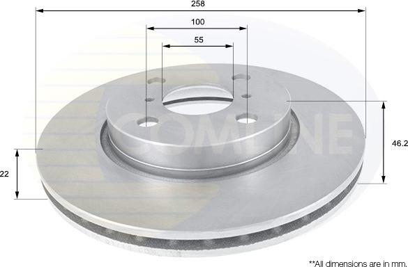 Comline ADC01133V - Спирачен диск vvparts.bg