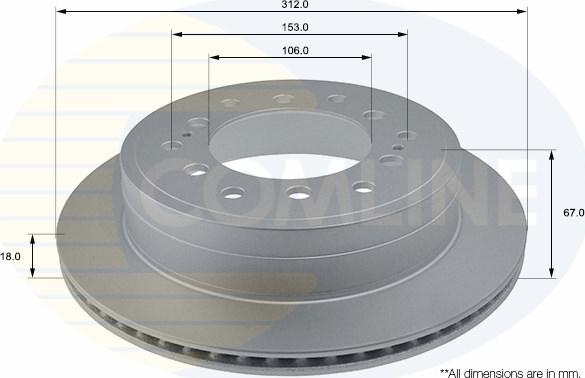 Comline ADC0185V - Спирачен диск vvparts.bg