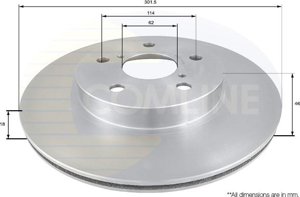 Comline ADC0174V - Спирачен диск vvparts.bg