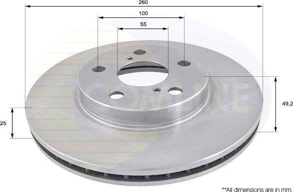 Comline ADC0171V - Спирачен диск vvparts.bg