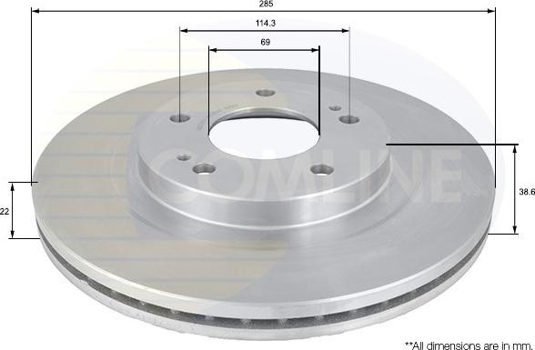 Comline ADC0361V - Спирачен диск vvparts.bg