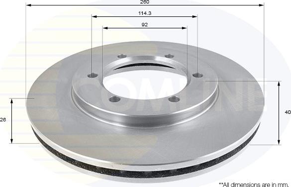 Comline ADC0290V - Спирачен диск vvparts.bg