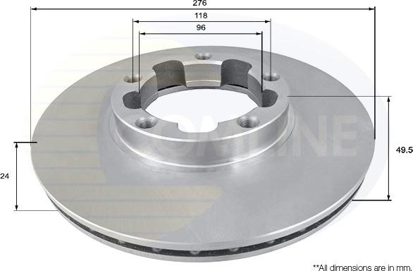 Comline ADC0286V - Спирачен диск vvparts.bg