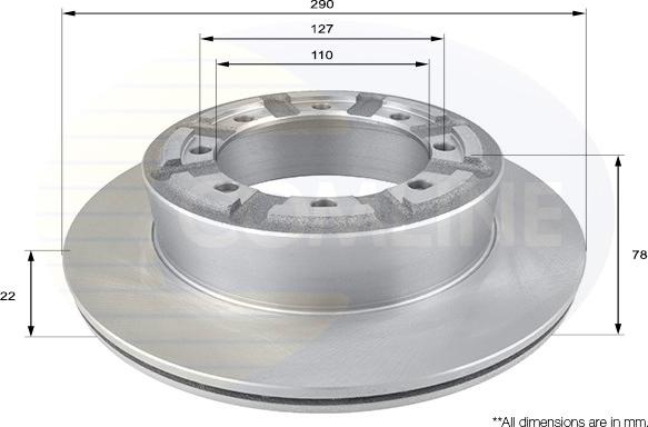 Comline ADC0287V - Спирачен диск vvparts.bg