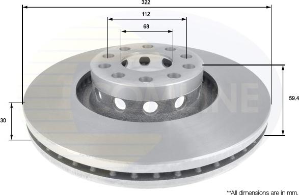 Comline ADC1435V - Спирачен диск vvparts.bg