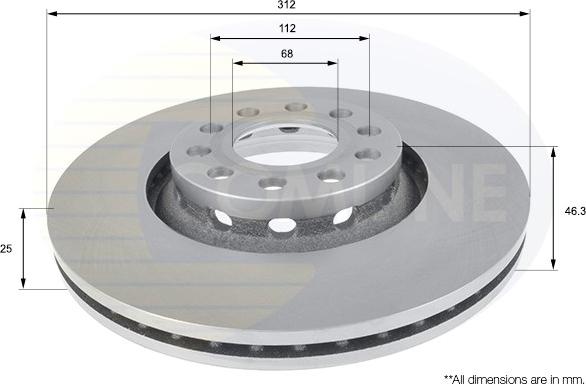 Comline ADC1431V - Спирачен диск vvparts.bg