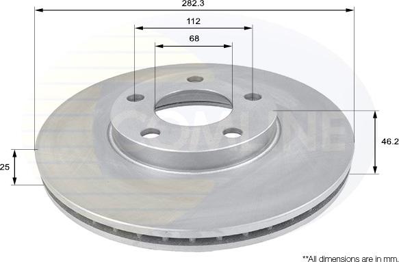 Comline ADC1425V - Спирачен диск vvparts.bg