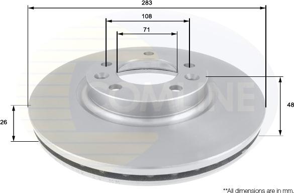 Comline ADC1532V - Спирачен диск vvparts.bg