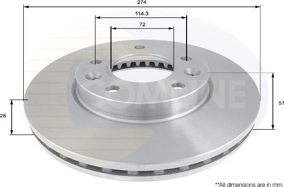 Comline ADC1091V - Спирачен диск vvparts.bg