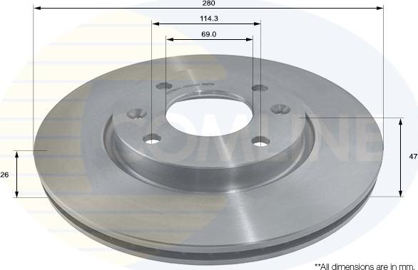 Comline ADC1064V - Спирачен диск vvparts.bg