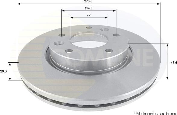 Comline ADC1076V - Спирачен диск vvparts.bg