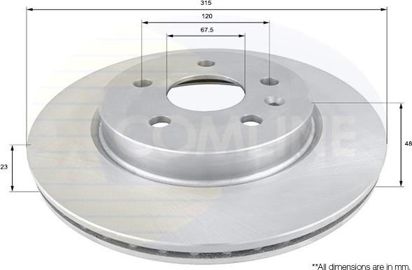 Comline ADC1144V - Спирачен диск vvparts.bg