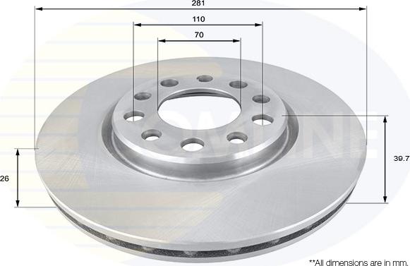 Comline ADC1845V - Спирачен диск vvparts.bg