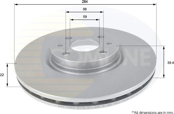 Comline ADC1810V - Спирачен диск vvparts.bg