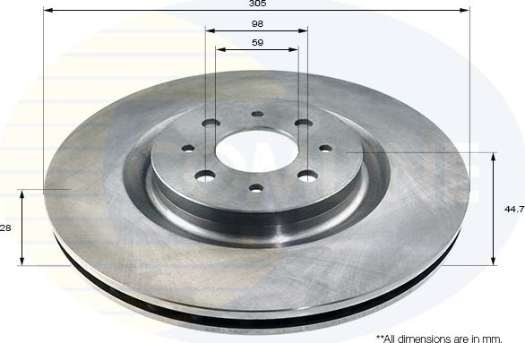 Comline ADC1834V - Спирачен диск vvparts.bg