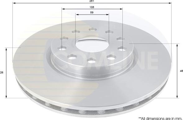 Comline ADC1824V - Спирачен диск vvparts.bg