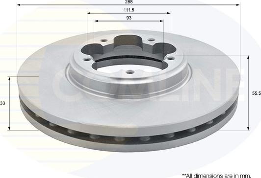 Comline ADC1250V - Спирачен диск vvparts.bg