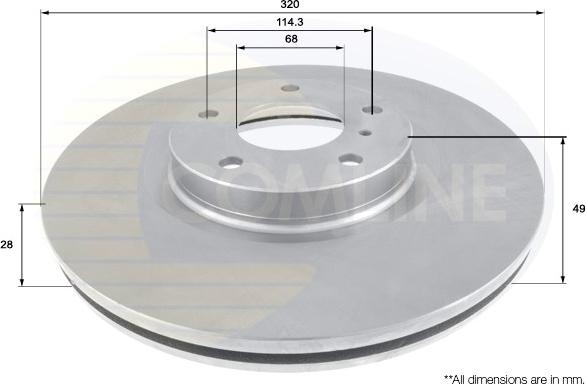 Comline ADC1238V - Спирачен диск vvparts.bg