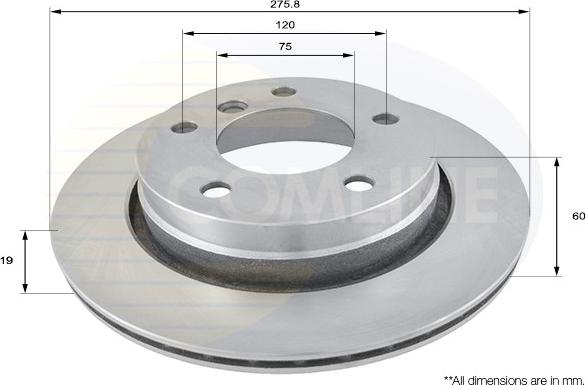 Comline ADC1704V - Спирачен диск vvparts.bg