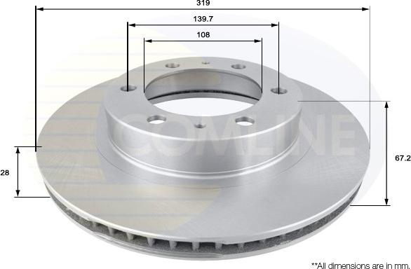 Comline ADC2509V - Спирачен диск vvparts.bg