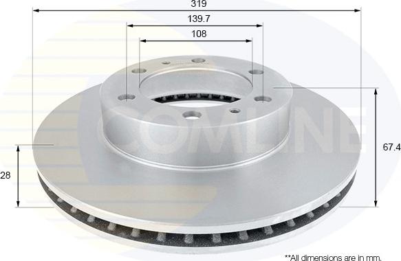 Comline ADC2508V - Спирачен диск vvparts.bg