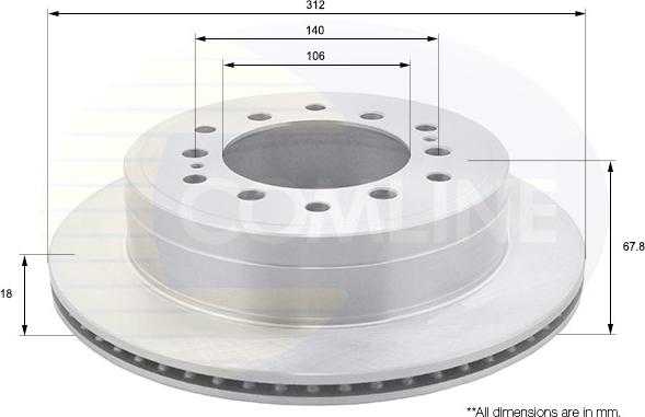 Comline ADC2514V - Спирачен диск vvparts.bg