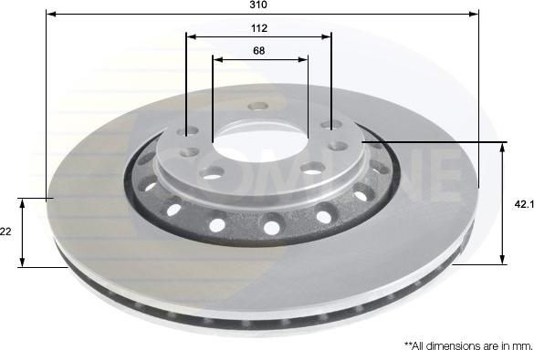 Comline ADC2609V - Спирачен диск vvparts.bg