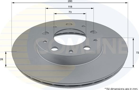 Comline ADC2867V - Спирачен диск vvparts.bg