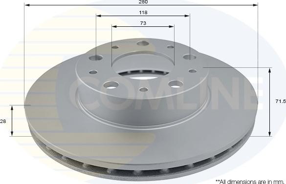 Comline ADC2834V - Спирачен диск vvparts.bg