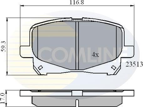 Comline CBP0904 - Комплект спирачно феродо, дискови спирачки vvparts.bg