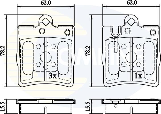 Comline CBP0915 - Комплект спирачно феродо, дискови спирачки vvparts.bg