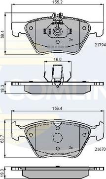 Comline CBP0913 - Комплект спирачно феродо, дискови спирачки vvparts.bg