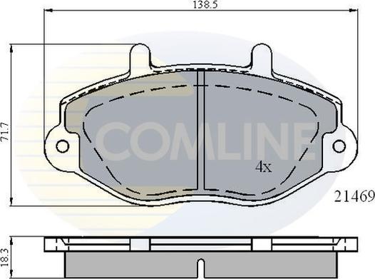 Comline CBP0924 - Комплект спирачно феродо, дискови спирачки vvparts.bg