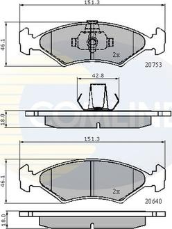 Comline CBP0444 - Комплект спирачно феродо, дискови спирачки vvparts.bg