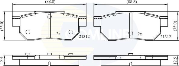 Comline CBP0460 - Комплект спирачно феродо, дискови спирачки vvparts.bg