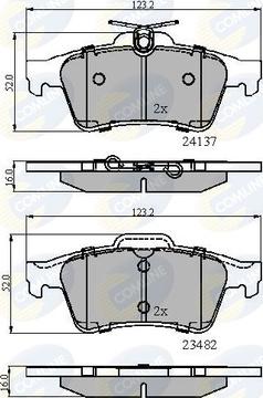 Comline CBP01599 - Комплект спирачно феродо, дискови спирачки vvparts.bg