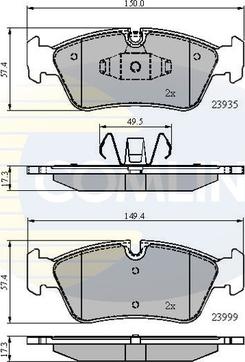 Comline CBP01590 - Комплект спирачно феродо, дискови спирачки vvparts.bg