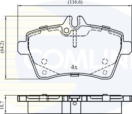 Comline CBP01592 - Комплект спирачно феродо, дискови спирачки vvparts.bg