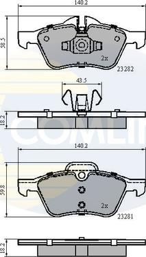 Comline CBP01548 - Комплект спирачно феродо, дискови спирачки vvparts.bg