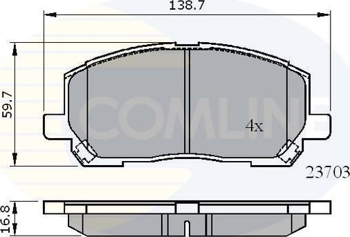 Comline CBP31507 - Комплект спирачно феродо, дискови спирачки vvparts.bg