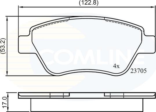 Comline CBP01535 - Комплект спирачно феродо, дискови спирачки vvparts.bg