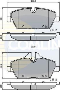 Comline CBP01531 - Комплект спирачно феродо, дискови спирачки vvparts.bg