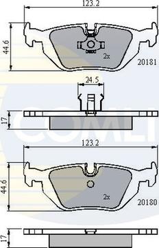 Comline CBP0166 - Комплект спирачно феродо, дискови спирачки vvparts.bg